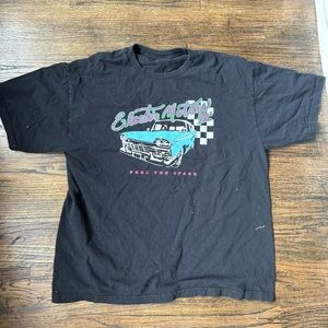 Brandy Melville Oversized Tee Electric Car Black